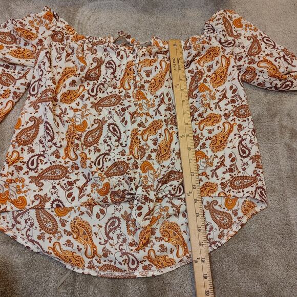 Stella Tweed Size Medium M Blouse Paisley Sheer Light Weight Top Boho - Picture 3 of 10